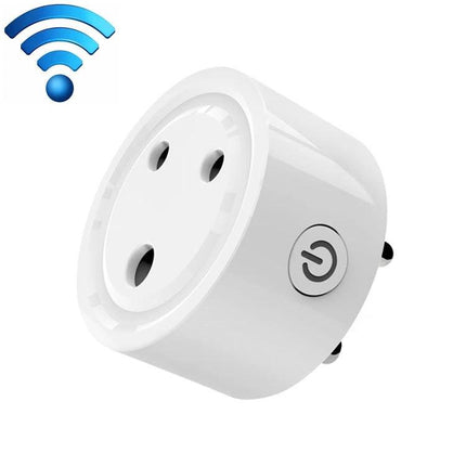Smart WiFi Plug for Remote Scheduling and Device Control in South Africa - white smart plug with power button and WiFi icon
