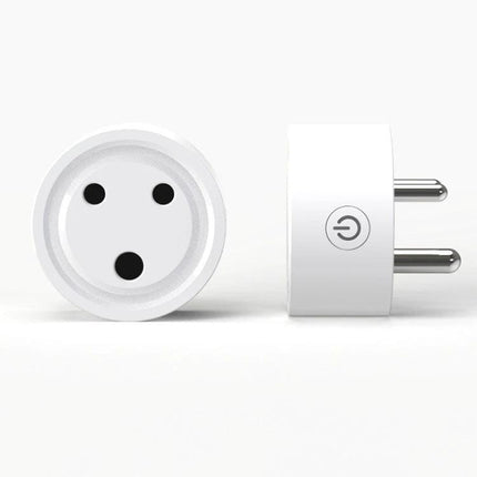 Smart WiFi Plug for Remote Scheduling and Device Control in South Africa – white compact smart plug with power button and South Africa compatible prongs