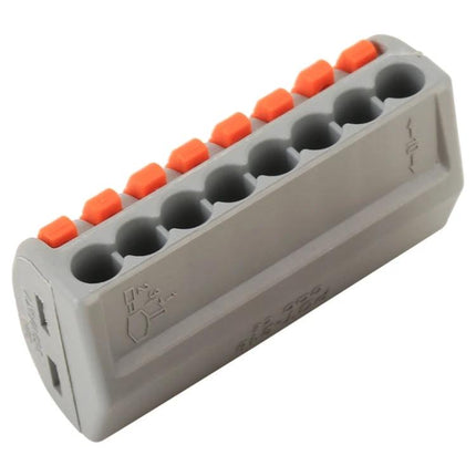 8-Port Wiring Connector for Safe Electrical Junctions in Lighting - PA66 8-port push-in lighting wire connector for home and office installations