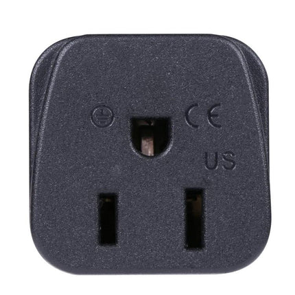 Portable US to UK and EU Power Adapter for Travel Use compact black US-to-UK/EU travel plug converter, rated up to 250V and 10A/16A