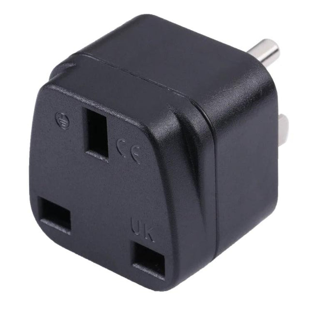 UK to US and Mexico Portable Plug Adapter for Travel Use - compact black UK-to-US/Mexico travel power adapter for phones, laptops, cameras