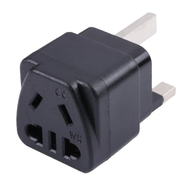 Portable Universal WK to UK Power Adapter with Built-in Fuse compact black travel plug adapter for charging laptops and phones