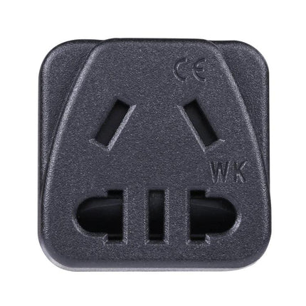 Portable Universal WK to UK Power Adapter with Built-in Fuse black WK plug front view for travel charging