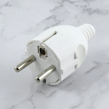 Detachable Side Wiring EU Power Plug for Electrical Devices white two-pin plug for lamps and appliances, detachable side-wiring design