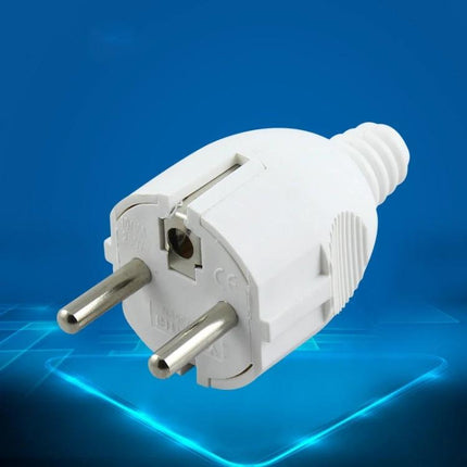Detachable Side Wiring EU Power Plug for Electrical Devices white two-pin plug for lamps and appliances, easy attach/remove