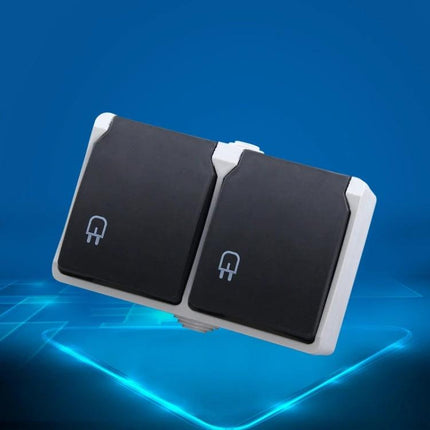 Waterproof Double Socket with Protective Cover for EU Plugs mounted outdoor dual outlet with protective caps