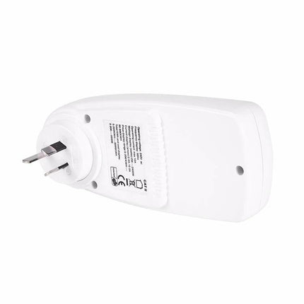Home Energy Monitor for Tracking Electricity Usage with AU Plug white AU-plug energy monitor device showing plug and label