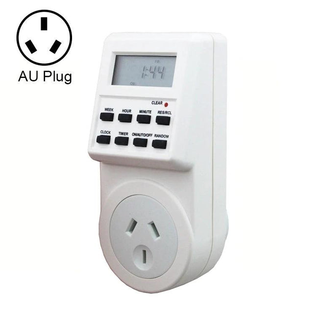 Australian Smart Timer Switch Socket with LCD Clock Function compact AU plug timer for scheduling lights and appliances