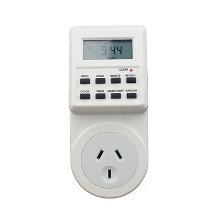 Australian Smart Timer Switch Socket with LCD Clock Function compact white timer socket for home appliance scheduling