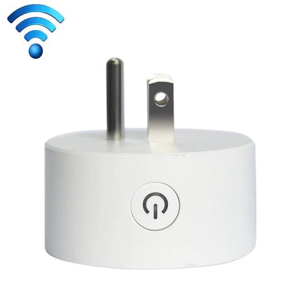 NEO WiFi Smart Power Plug with Remote and Timing Control via App - white compact plug with power button and WiFi icon