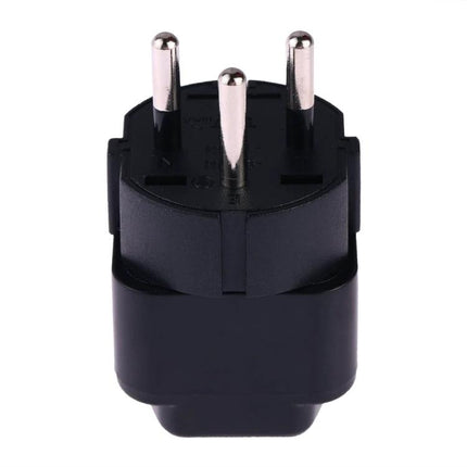 Universal Power Adapter for Israel Plug with Travel Charger black compact travel adapter showing three round pins