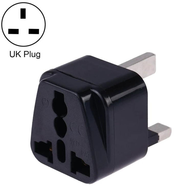 Universal Travel Adapter for UK Plug with Multiple Socket Compatibility - compact black UK-to-international socket travel charger