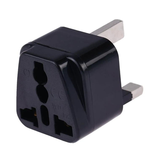 Universal Travel Adapter for UK Plug with Multiple Socket Compatibility black UK plug to multi-socket travel charger