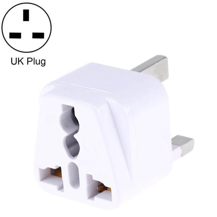 Universal Travel Adapter for UK Plug with Multiple Socket Compatibility white compact UK-to-international converter for phones laptops