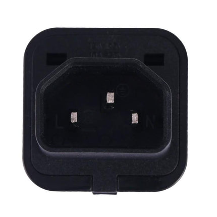Universal Travel Adapter for International Plugs and Devices - black universal plug adapter front view for travelers and business professionals
