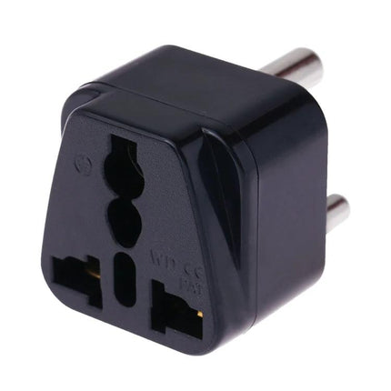 Universal Travel Adapter for South Africa Plug and Global Use - Compact black travel power adapter with South Africa plug pins