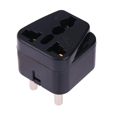 Universal Travel Adapter for South Africa Plug and Global Use compact black adapter showing multi-region sockets and South Africa plug pins