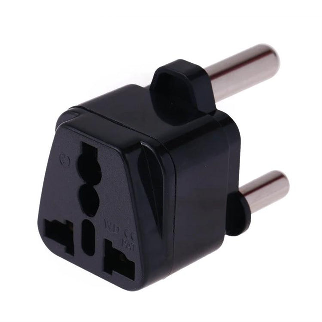 Universal Travel Adapter for South Africa Plug and Worldwide Compatibility compact black multi‑plug adapter for smartphones and laptops