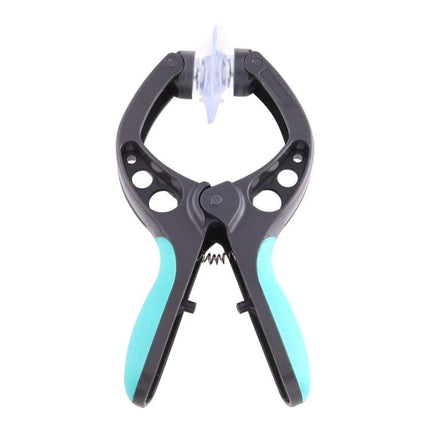 39 in 1 Multi-Purpose Tool Set for Phone Repairs - black and teal plastic clamp tool with suction cup for opening phone screens