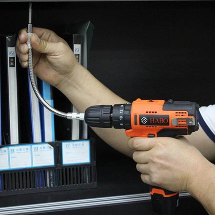 Flexible Shaft Drill Rod 24.5 Centimeters For Rechargeable Drill And Screwdriver - flexible extension reaching tight cabinet corners with cordless drill