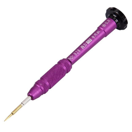 Precision Screwdriver Kit for iPhone Repair and Disassembly - purple magnetic precision screwdriver with knurled grip and fine gold tip