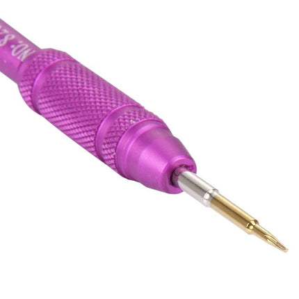 Precision Screwdriver Kit for iPhone Repair and Disassembly - close-up purple precision screwdriver bit for iPhone electronics repair