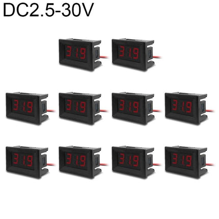 Compact Portable Digital Voltage Meter for Everyday DC Checks showing multiple DC2.5-30V LED panel meters displaying 31.9V