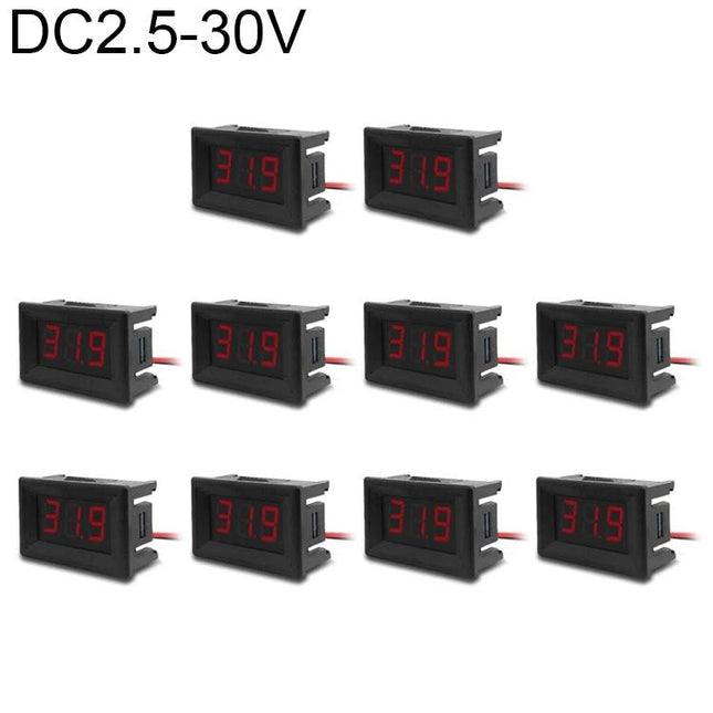 Compact Portable Digital Voltage Meter for Everyday DC Checks showing multiple DC2.5-30V LED panel meters displaying 31.9V