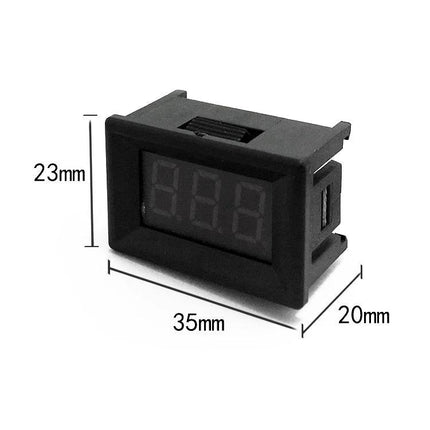 Compact Portable Digital Voltage Meter for Everyday DC Checks - small panel LED voltage meter 35x23x20mm for quick battery and circuit tests
