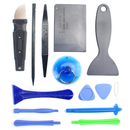 JF-CR01 14-in-1 Crowbar Tool Kit for Repair and Disassembly - set of pry tools, suction cup, picks and scrapers for electronics repair