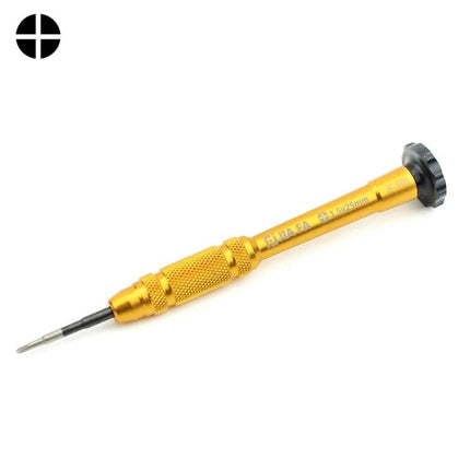 Jiafa 1.5 Cross Screwdriver for Mobile Phone Repairs - compact gold precision tool for smartphone and tablet screw replacement