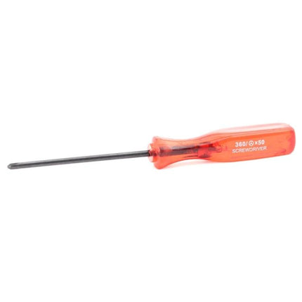 50mm Precision Screwdriver for Toy and Game Repairs with magnetic head, long shaft and translucent red handle for delicate toy and game fixes