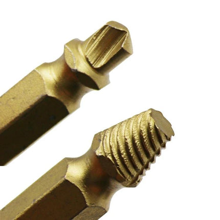 4 In 1 Screw Extractor Drill Bits Set For Stripped Screws - hardened steel 4-piece extractor bits for damaged screws in wood metal electronics automotive