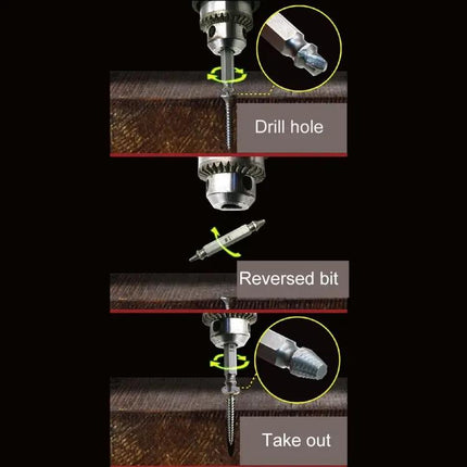 4 In 1 Screw Extractor Drill Bits Set For Stripped Screws