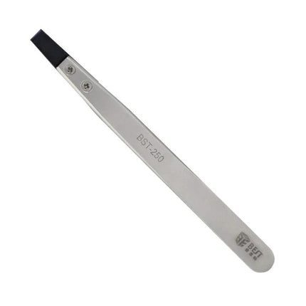 BEST Stainless Steel Anti-Static Tweezer for Everyday Precision Work - stainless steel anti-static tweezer with flat tips for electronics, jewelry, lab use