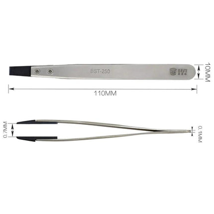 BEST Stainless Steel Anti-Static Tweezer for Everyday Precision Work - 110mm stainless steel anti-static tweezer with insulated tips for electronics, jewelry, lab tasks