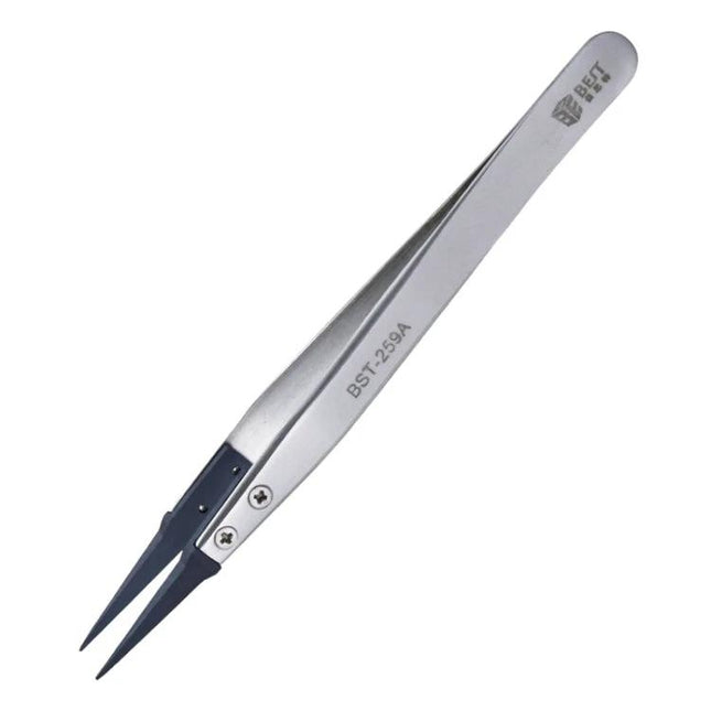 BEST Stainless Steel Anti-Static Tweezer for Precision Electronics Work - stainless steel tweezer with ESD PPS head for PCB and microelectronics handling