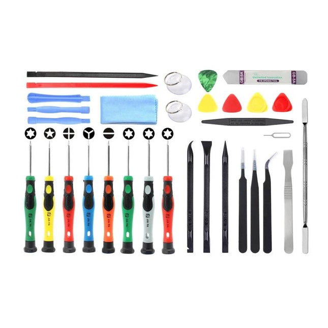 Portable Multi-Function Repair Tool Kit for Mobile Devices and More - compact set of screwdrivers, pry tools, tweezers and picks for phone and electronics repair