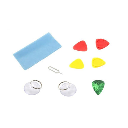 Portable Multi-Function Repair Tool Kit for Mobile Devices and More with suction cups picks cleaning cloth and SIM ejector