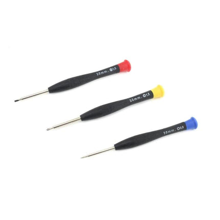 Versatile 17-in-1 Repair Tool Kit for Device Maintenance - three precision screwdrivers with colored caps for smartphone laptop tablet repairs