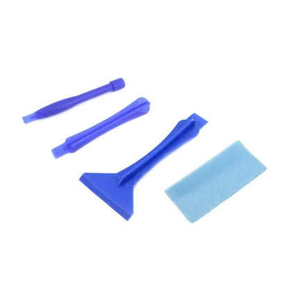 Versatile 17-in-1 Repair Tool Kit for Device Maintenance - blue plastic pry tools and cleaning cloth for smartphone and tablet repairs