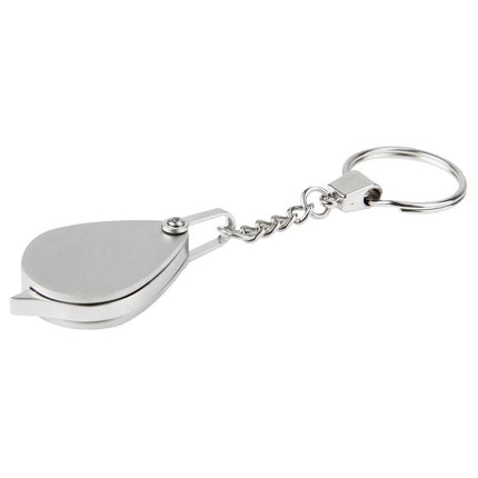 Portable Folding Magnifier for Jewelry and Antique Inspection - compact silver folding loupe keychain for on-the-go appraisal