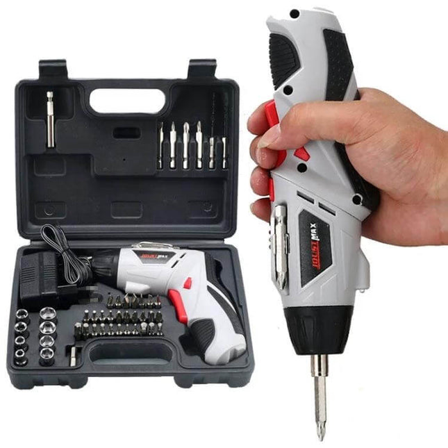 Multifunctional Household Electric Screwdriver Set For Home Tasks With US Plug compact kit in case with hand-held screwdriver and bits for furniture, drilling and repairs
