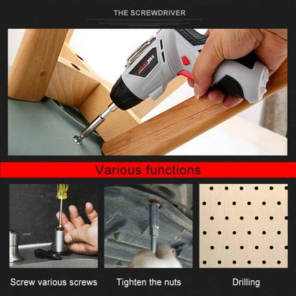 Multifunctional Household Electric Screwdriver Set For Home Tasks With US Plug - compact low-noise kit for furniture assembly, drilling, rivet pulling and small repairs