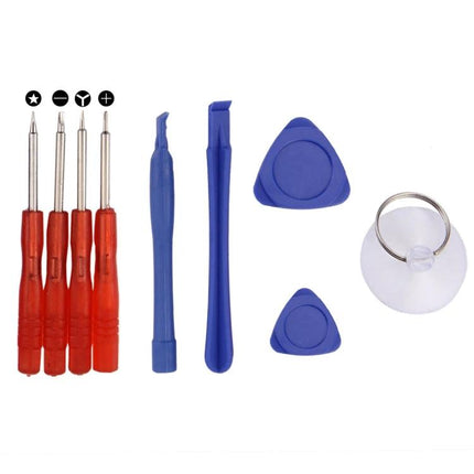 Professional 9 in 1 Repair Tool Set for iPhone Maintenance with screwdrivers pry tools picks and suction cup for screen and battery repairs