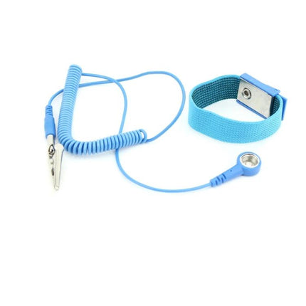 JIAFA Adjustable Anti-Static Wrist Band for Static Protection blue wrist strap with coiled grounding cord and alligator clip