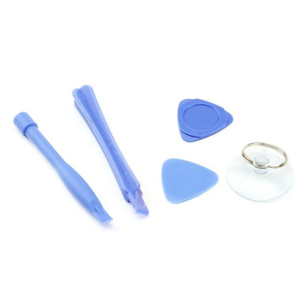 JIAFA 9-in-1 Repair Tool Set for iPhone and Samsung Devices - blue plastic pry tools, guitar picks and suction cup for screen removal