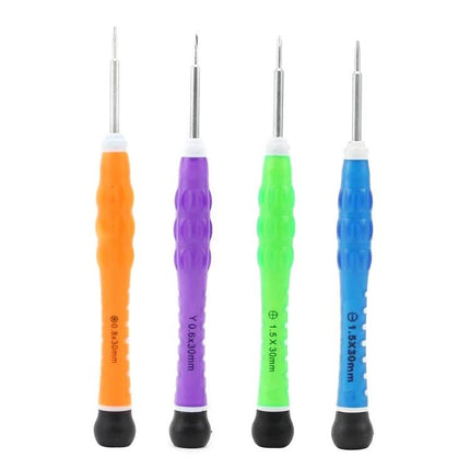 JIAFA 9-in-1 Repair Tool Set for iPhone and Samsung Devices precision screwdrivers in colorful handles for phone screen and battery repair