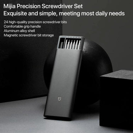 Xiaomi Mijia 24-in-1 Precision Magnetic Screwdriver Set for Repairs - compact aluminum case with 24 precision bits for electronics and DIY