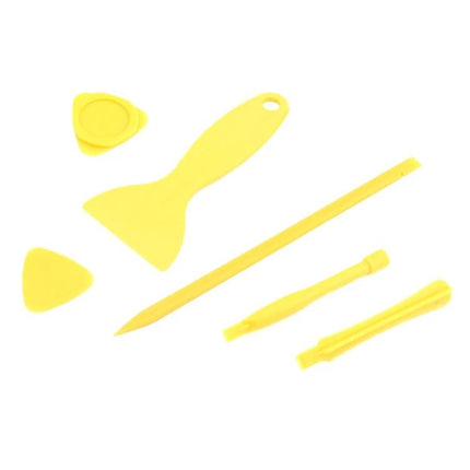 JIAFA 19-Piece Phone Repair Tool Set with Carrying Bag showing yellow plastic pry tools and picks for smartphone repair